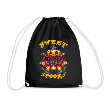Princesse citrouille d’Halloween avec robe colorée - Sac de sport léger - noir - Devant