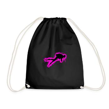 Silhouette  Sport Pink und Schwarz Umriss - Turnbeutel - Schwarz - Vorne