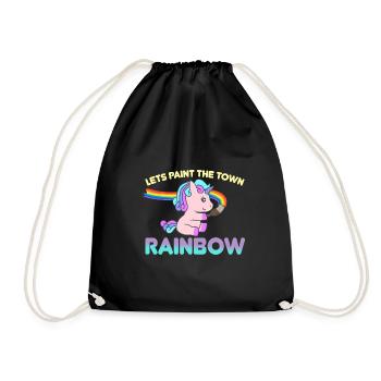 Einhorn-regenbogen Lgbt - Turnbeutel - Schwarz - Vorne