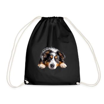 Australian Shepherd - Drawstring Bag - black - Front