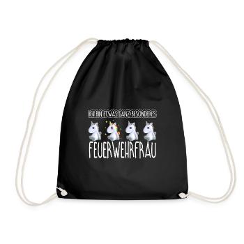 FEUERWEHRFRAU - Toll - Turnbeutel - Schwarz - Vorne