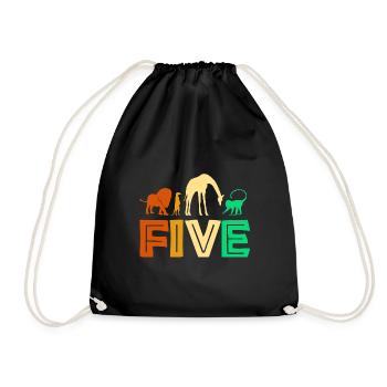 5ème anniversaire Jungle Animals Africa 5 ans - Sac de sport léger - noir - Devant