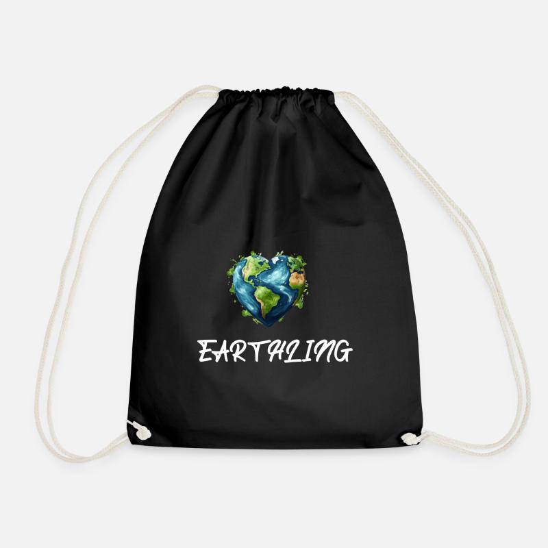 Earthling Weltbürger - Turnbeutel - Schwarz