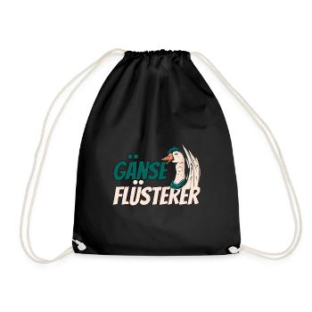 Gans Gänse Flüsterer Bauernhof Geschenk - Turnbeutel - Schwarz - Vorne