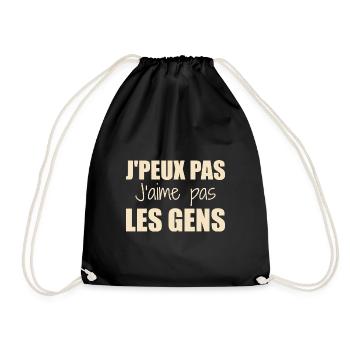 J'peux pas j'aime pas les gens - Sac de sport léger - noir - Devant