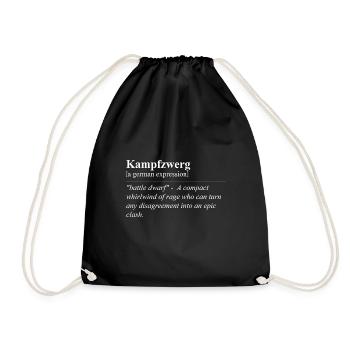 Fighting Dwarf Funny German Idiom - Drawstring Bag - black - Front