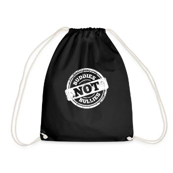 Buddies not Bullies - anti bullying awareness - Drawstring Bag - black - Front