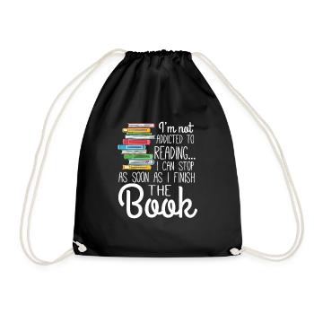 I'm not addicted to Reading - Drawstring Bag - black - Front