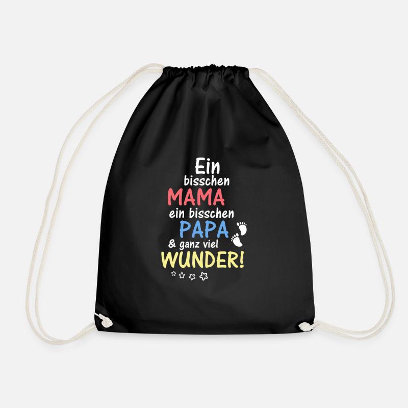 Ein bisschen Mama Papa & ganz viel Wunder - Turnbeutel - Schwarz
