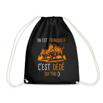 Tranquille cest Dédé qui tire Cadeaux chasse andré - Sac de sport léger - noir - Devant