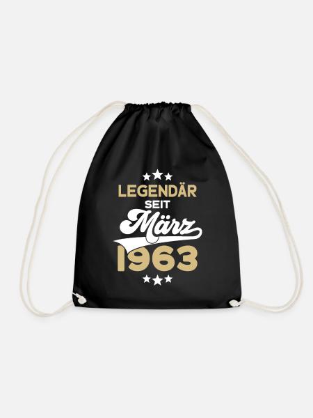 63. GEBURTSTAG LEGENDÄR SEIT MÄRZ 1963 LEGENDE - Turnbeutel - Schwarz