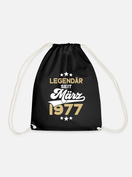 49. GEBURTSTAG LEGENDÄR SEIT MÄRZ 1977 LEGENDE - Turnbeutel - Schwarz