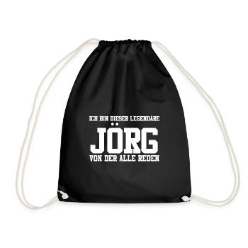 Jörg Name Design - Turnbeutel - Schwarz - Vorne
