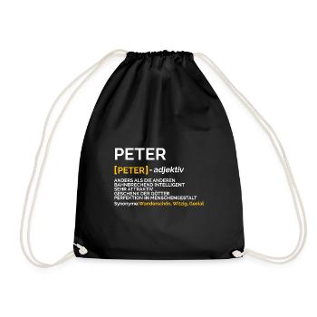 Peter - Turnbeutel - Schwarz - Vorne