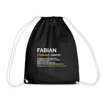 Fabian - Turnbeutel - Schwarz - Vorne