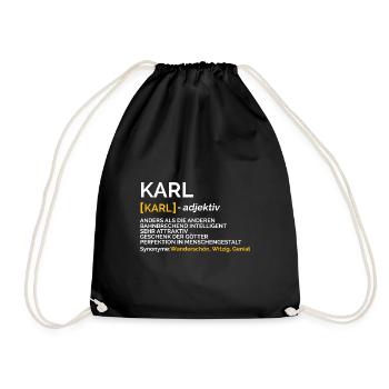Karl - Turnbeutel - Schwarz - Vorne