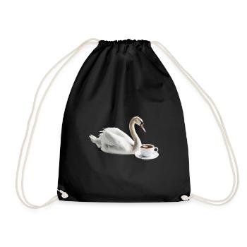 Schwan Kaffee - Turnbeutel - Schwarz - Vorne