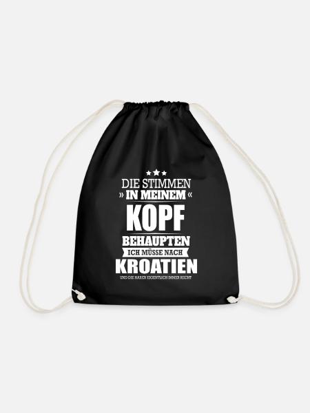 KROATIEN - STIMMEN IM KOPF - SHIRT - Turnbeutel - Schwarz