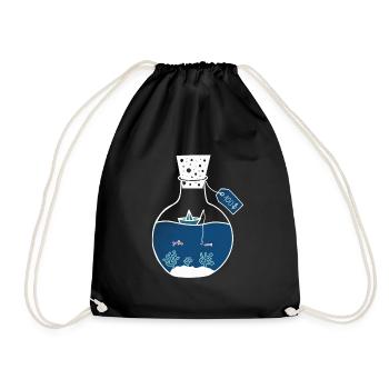 Meer in der Flasche - Turnbeutel - Schwarz - Vorne