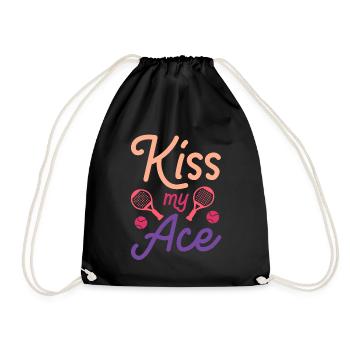 Funny Padel Player Design Padel Tennis Girl - Drawstring Bag - black - Front