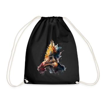 Eiffel tower - Drawstring Bag - black - Front