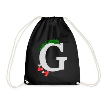 g - Drawstring Bag - black - Front