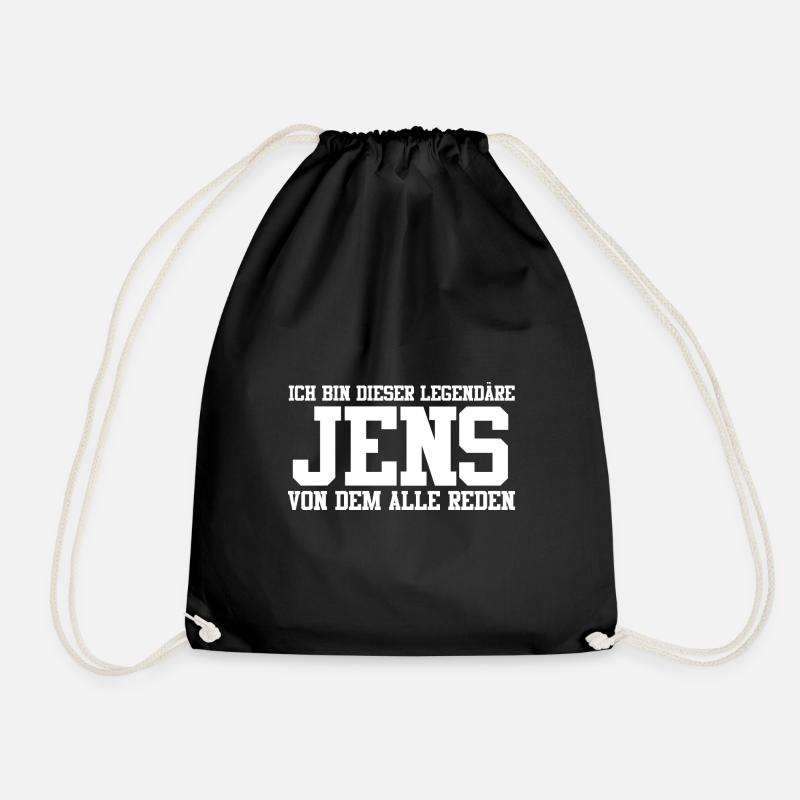 Jens Name Design - Turnbeutel - Schwarz