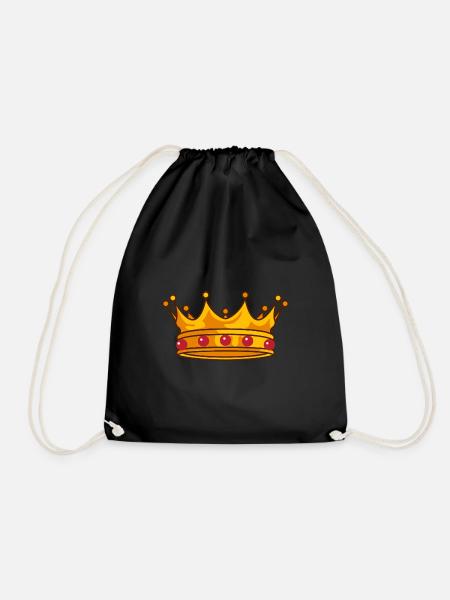 Golden Crown - Drawstring Bag - black