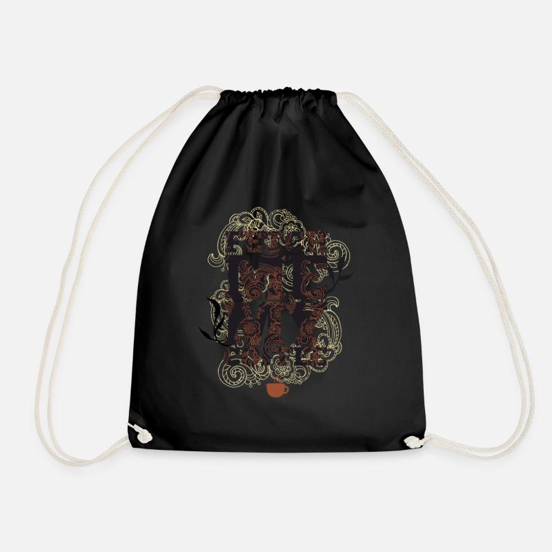 Fetch me my coffee - Bring me coffee - Drawstring Bag - black