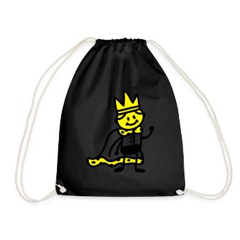 little king - Drawstring Bag - black - Front
