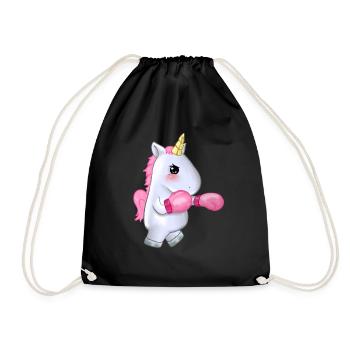 Unicorn Unicorn Unicorn Boxing Evil New Gift - Drawstring Bag - black - Front