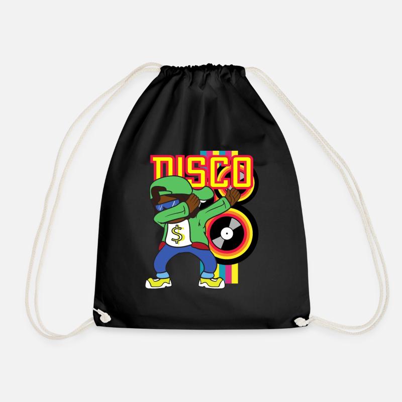 Dabbing Dab Rapper Hip Hop Hip Hop Disco Party - Drawstring Bag - black