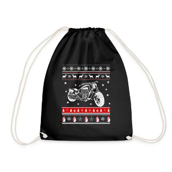 Chopper and Christmas - Drawstring Bag - black - Front