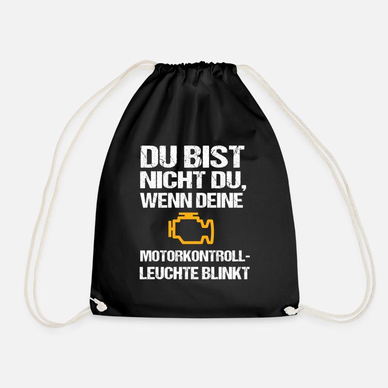 Motorkontrollleuchte blinkt, Autoshirt mit Humor - Turnbeutel - Schwarz