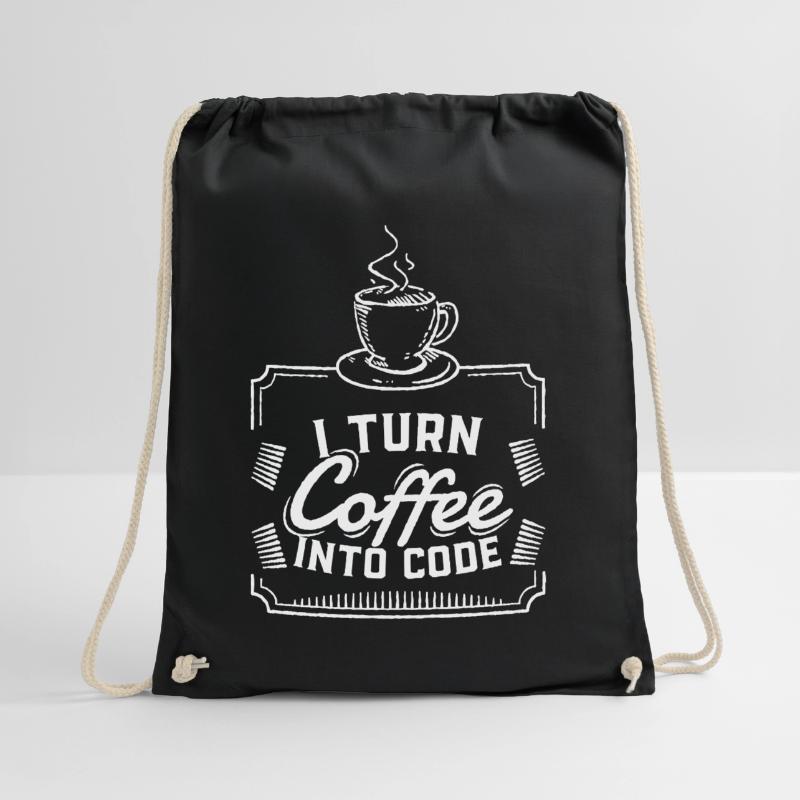 Coffee Code Programmieren Geschenk Lustig Koffein Turnbeutel