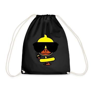 Cool duck on holiday - Drawstring Bag - black - Front