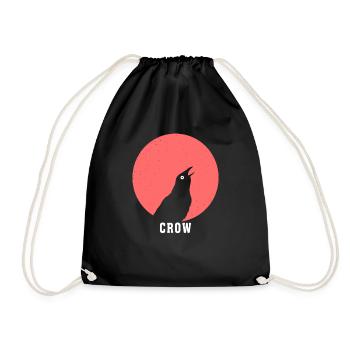Crow - Drawstring Bag - black - Front