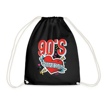 Retour à Musique des années 90 Musique des années 90 Rétro école ancienne - Sac de sport léger - noir - Devant