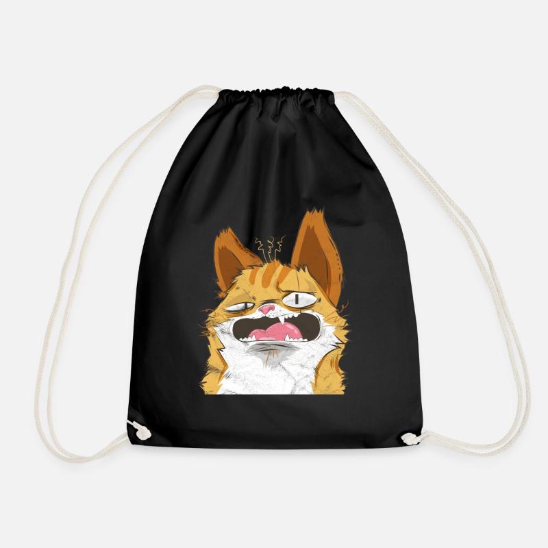Verrückte Katze - Turnbeutel - Schwarz