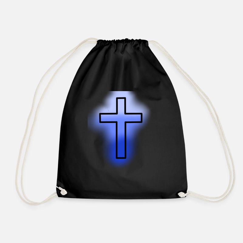 croix bleu - Sac de sport léger - noir