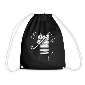 Zebra party - Drawstring Bag - black - Front