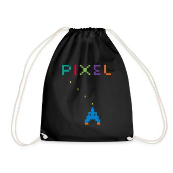 Pixels - Drawstring Bag - black - Front