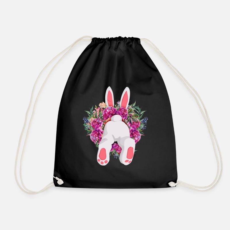 Osterhase - Turnbeutel - Schwarz