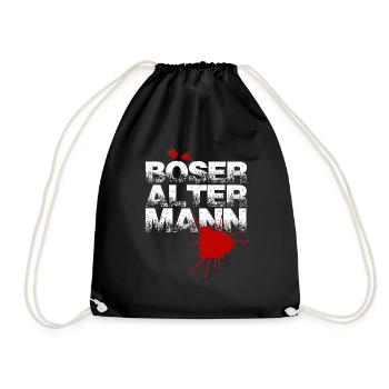 Geschenkidee lustig " Böser alter Mann " - Turnbeutel - Schwarz - Vorne