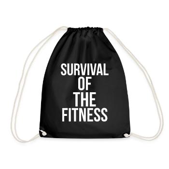 Survival of the Fitness //Funny - Drawstring Bag - black - Front
