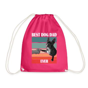 Best DOG DAD - Drawstring Bag - fuchsia - Front