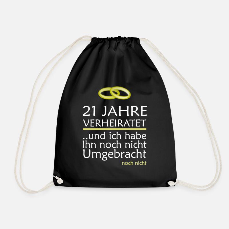 21 Jahre Verheiratet Opalhochzeit Geschenkidee - Turnbeutel - Schwarz