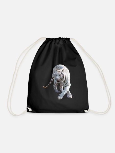 tiger exempted - Drawstring Bag - black