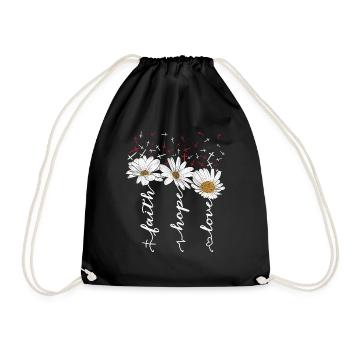 La foi Espérance Amour chrétien citation fleur - Sac de sport léger - noir - Devant