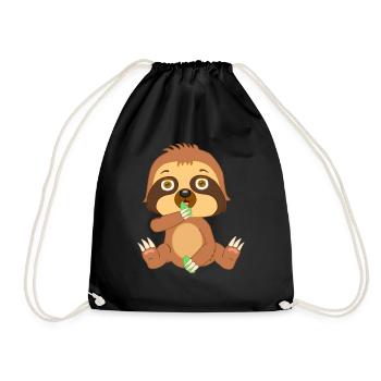 Baby Sloth - Drawstring Bag - black - Front